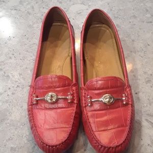 Coach ladies size 9 loafer red